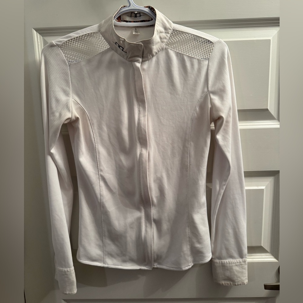Alessandro Albanese Equestrian White Long Sleeve Show Shirt Riding